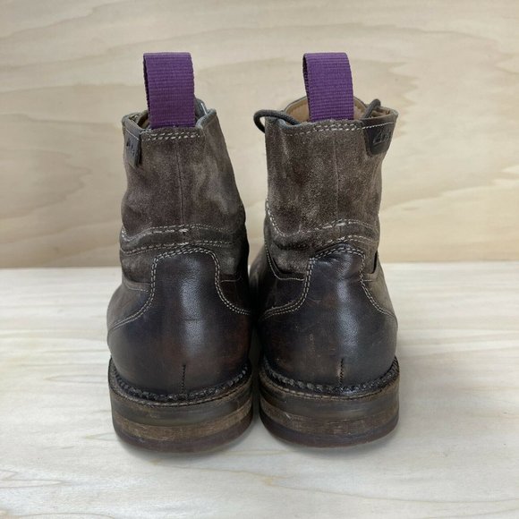 Clarks Mens Leather Lace Up Ankle Combat Boots Round Toe Brown 16501 Size 8.5 M main image 4